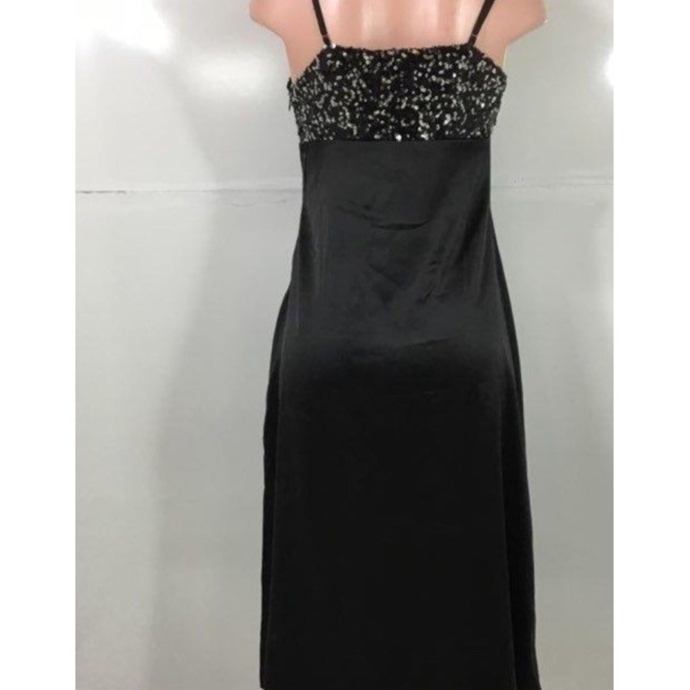 New House of Harlow 1960 Black‎ Satin With Sequins Spagetti Straps Dress Size M - Picture 2 of 16